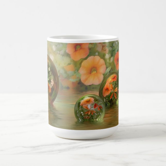 tasse florale et de marbre de 3D (Centre)