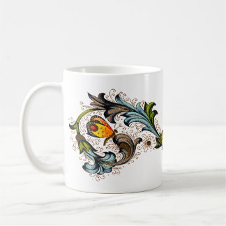 Tasse florale florentine de papillon