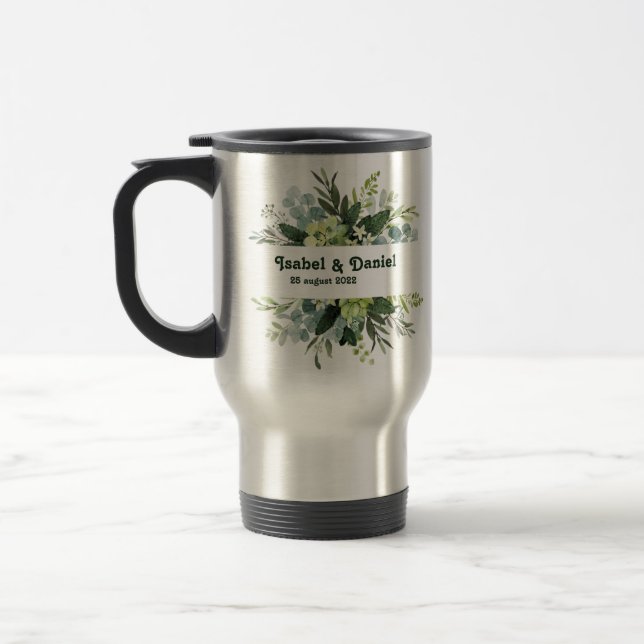 Tasse florale moderne pour fille avec nom personna (Gauche)