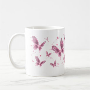 Tasse florale Papillon Rose