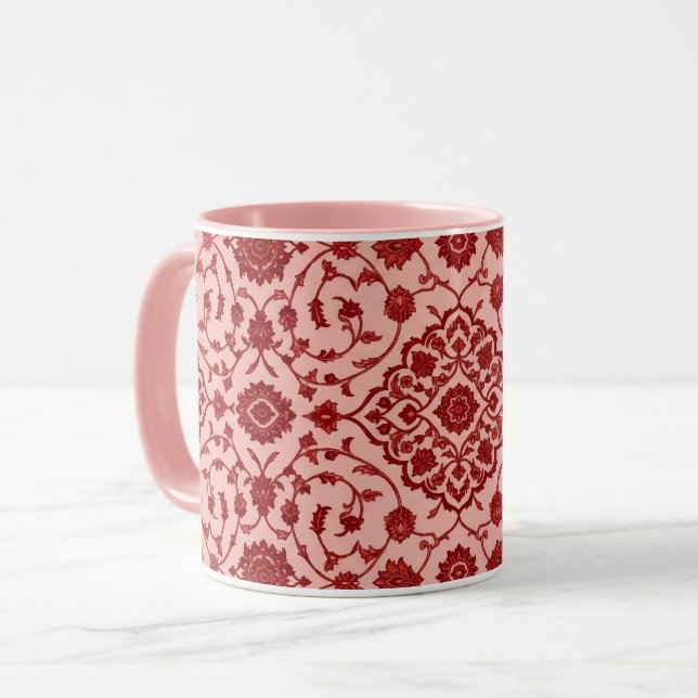 Tasse florale persane rose (Devant gauche)