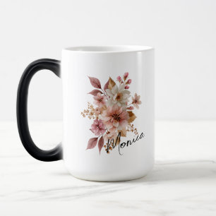 Tasse florale personnalisée à l'aquarelle
