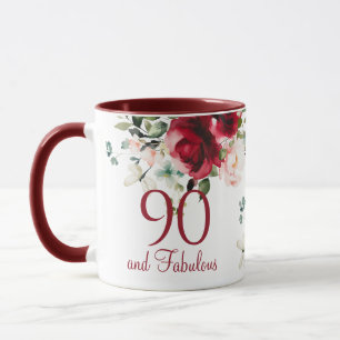 Tasse florale pour les 90 ans d'une femme