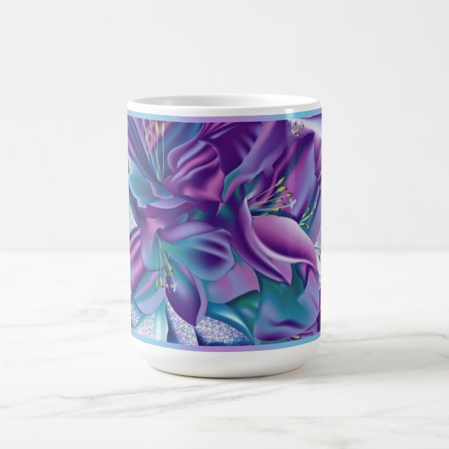 Tasse florale pourpre de motif (Centre)