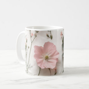 Tasse florale rose poudré   Tasse de café botaniqu