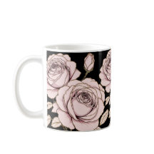 Tasse florale rose rose pâle