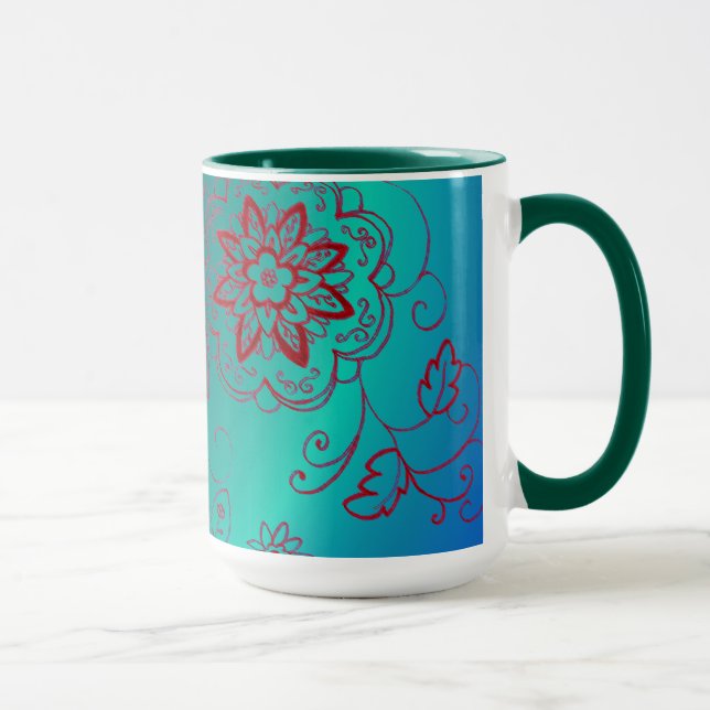 Tasse florale verte (Droite)