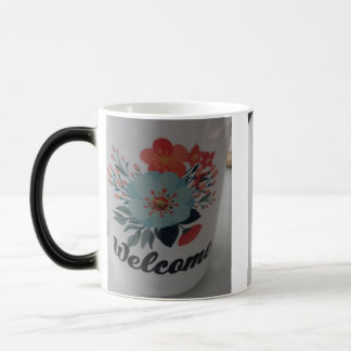 Tasse florale vintage de bienvenue