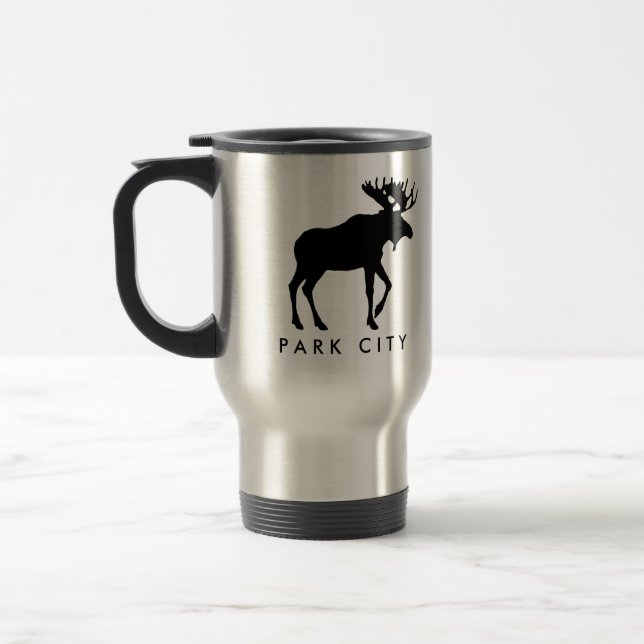 Tasse foncée de voyage d'orignaux - souvenir de (Gauche)