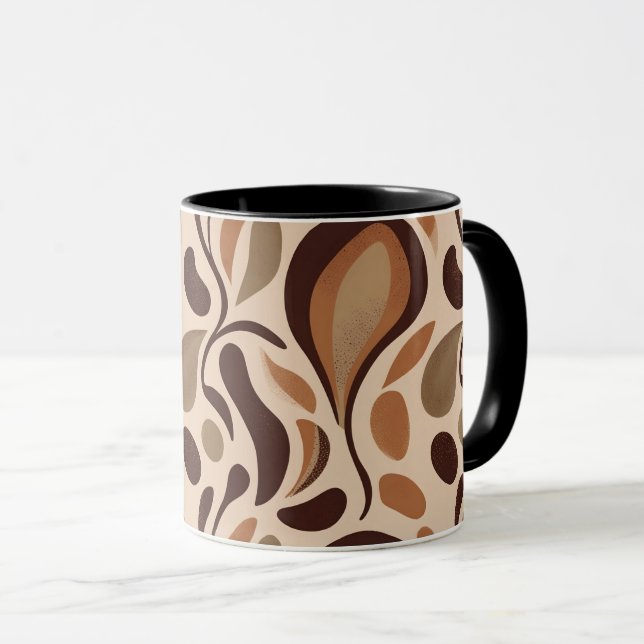 Tasse Formes Fluides Terreuses – Style Abstrait Mi (Devant droit)