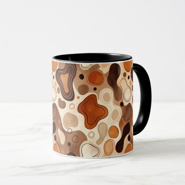 Tasse Formes Fluides Terreuses – Style Abstrait Mi (Devant droit)