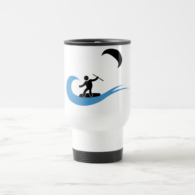 Tasse fraîche de kitesurf avec l'icône de kitesurf (Centre)