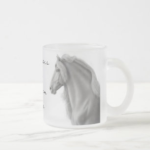 Tasse frisonne en verre givré de cheval