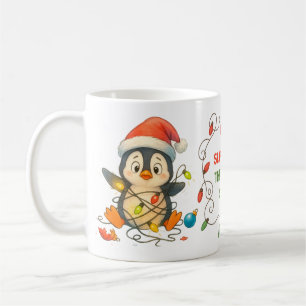 Tasse Fun Penguin coincé dans les lumières