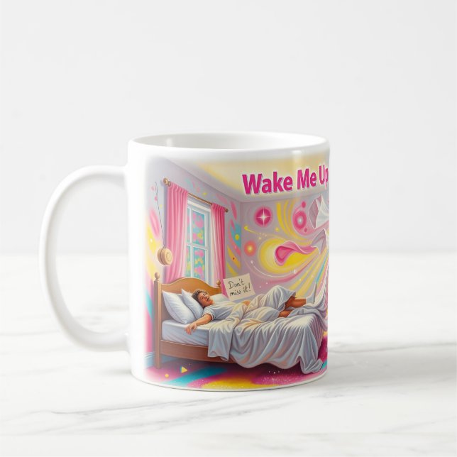 Tasse Fun Pop « Réveille-moi avant de partir » (Gauche)