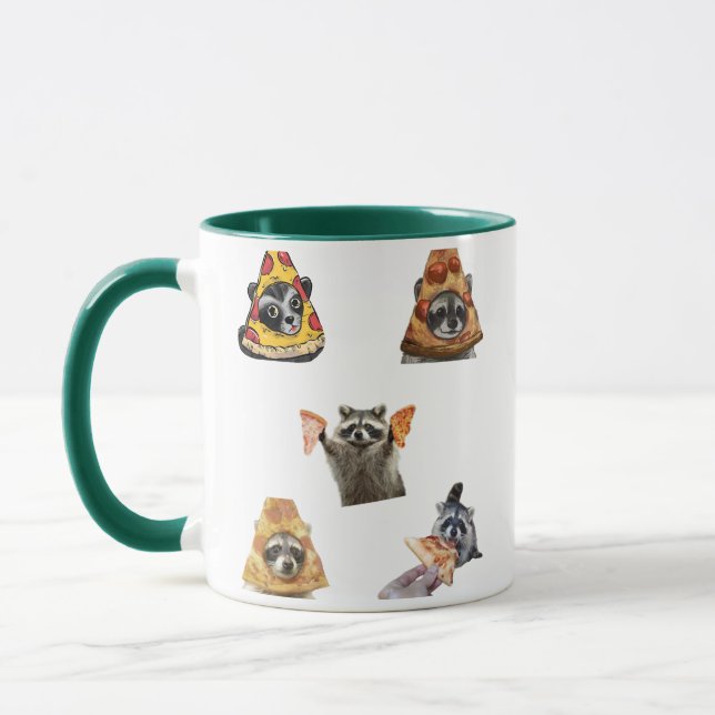 Tasse Fun Set de Raton Laveur Pizza pour les Amate (Gauche)