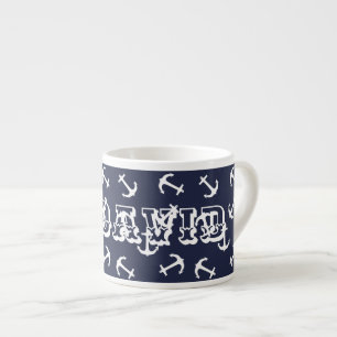 Tasse Funky Anchor Captain Café Expresso Votre Nom