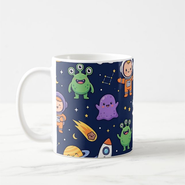 Tasse Fusée Spatiale – Motif Astronaute Mignon (Gauche)
