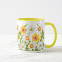 Tasse gaie de sonnerie de jonquilles de ressort