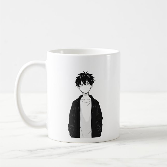 Tasse Garçon Anime Minimaliste (Gauche)