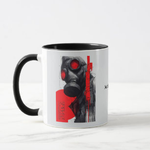 Tasse Gas Mask Trash Polka Rouge Noir Grunge