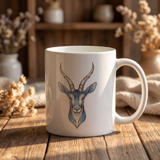 Tasse Gazelle Céleste Or & Bleu Ligne Luxe Art