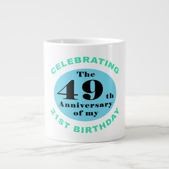 Tasse Géante 70e Humour d'anniversaire (Devant)