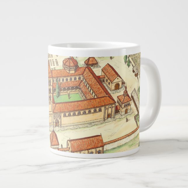 Tasse Géante Abbaye romane. Modèle (Devant droit)
