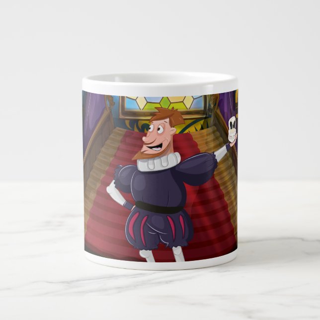Tasse Géante Acteur de dessin animé de Shakespeare. (Devant)