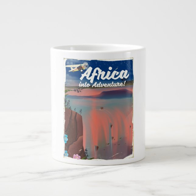 Tasse Géante Affiche de l'aventure de la cascade africaine (Devant)