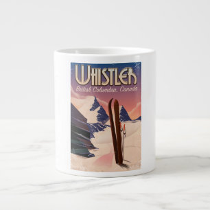 Tasse Géante Affiche de ski de Whistler, Vancouver, Colombie-Br
