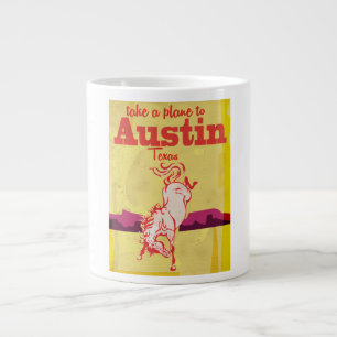 Tasse Géante Affiche de voyage d'Austin Texas vintage