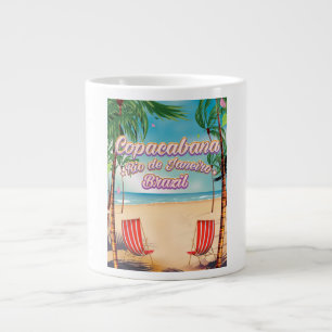 Tasse Géante Affiche de voyage de la plage de Copacabana, Rio d