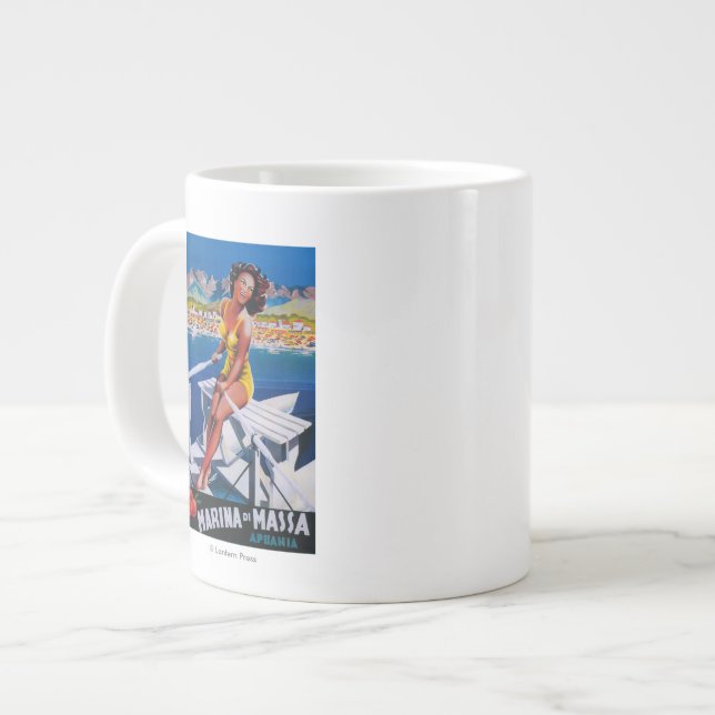 Tasse Géante Affiche de voyage de Massa Marina (Devant gauche)
