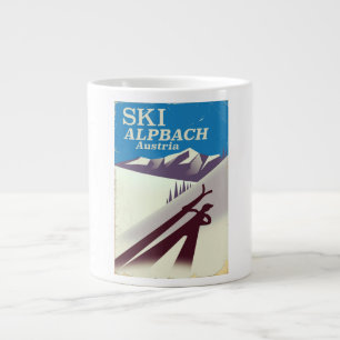 Tasse Géante Affiche de voyage de ski autrichien à Alpbach