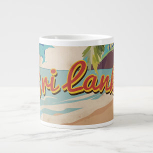Tasse Géante Affiche de voyage de vacances vintage au Sri Lanka