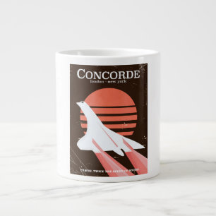 Tasse Géante Affiche de voyage de vol vintage Concorde