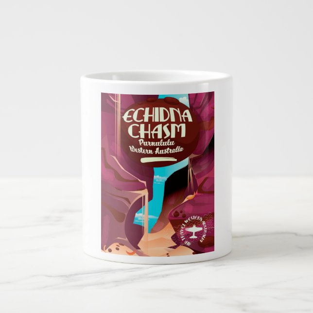 Tasse Géante Affiche de voyage dessin animé Echidna Chasm (Devant)