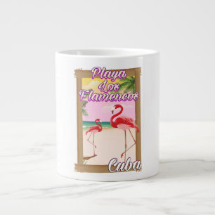 Tasse Géante Affiche de voyage Playa Los Flamencos Cuba
