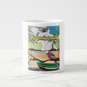 Tasse Géante Affiche de voyage rétro sur l'île de Montserrat