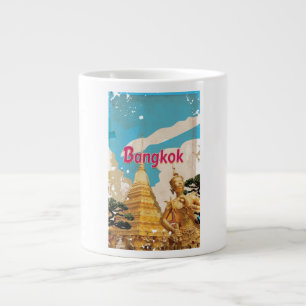 Tasse Géante Affiche de voyage vintage à Bangkok