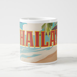 Tasse Géante Affiche de voyage vintage Thaïlande