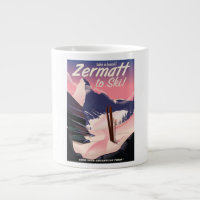Affiche rétro de vacances de ski Zermatt