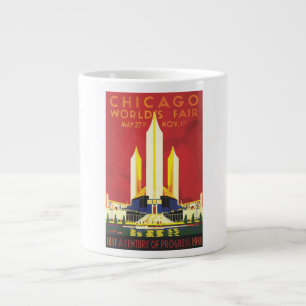 Tasse Géante Affiche Vintage de la Foire Mondiale de Chicago