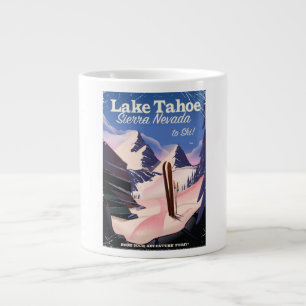 Tasse Géante Affiche vintage de ski du lac Tahoe sierra nevada