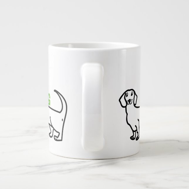 Tasse Géante Amour de chien saucisse Citation simple drôle (Dos)