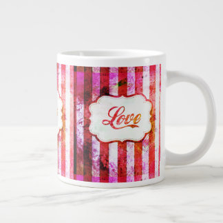 Tasse Géante Amour rose avec des rayures