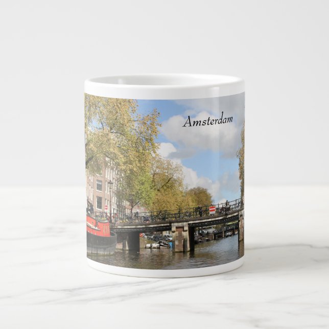 Tasse Géante Amsterdam, Canal, Pont, Ménage, Spire de l'église (Devant)