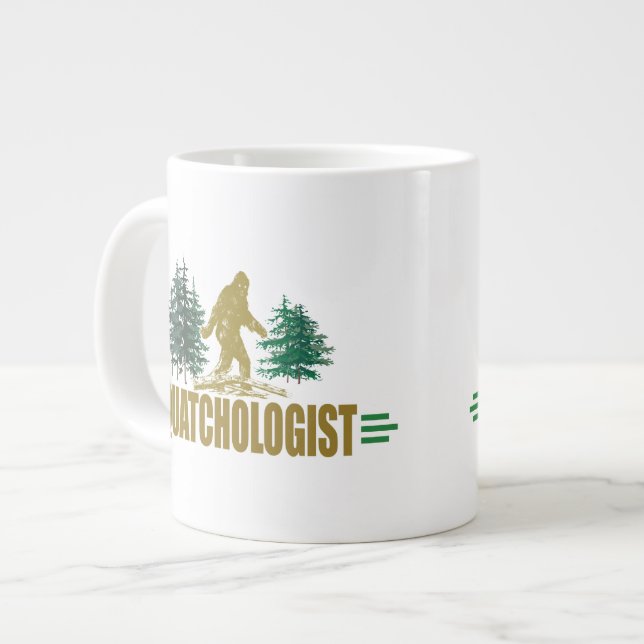 Tasse Géante Amusant Sasquatch, Squatchin, Squatching, Believer (Devant gauche)