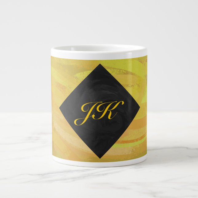 Tasse Géante Ananas et Monogramme noir (Devant)